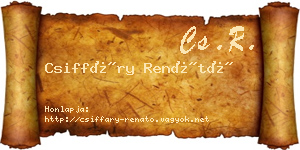 Csiffáry Renátó névjegykártya